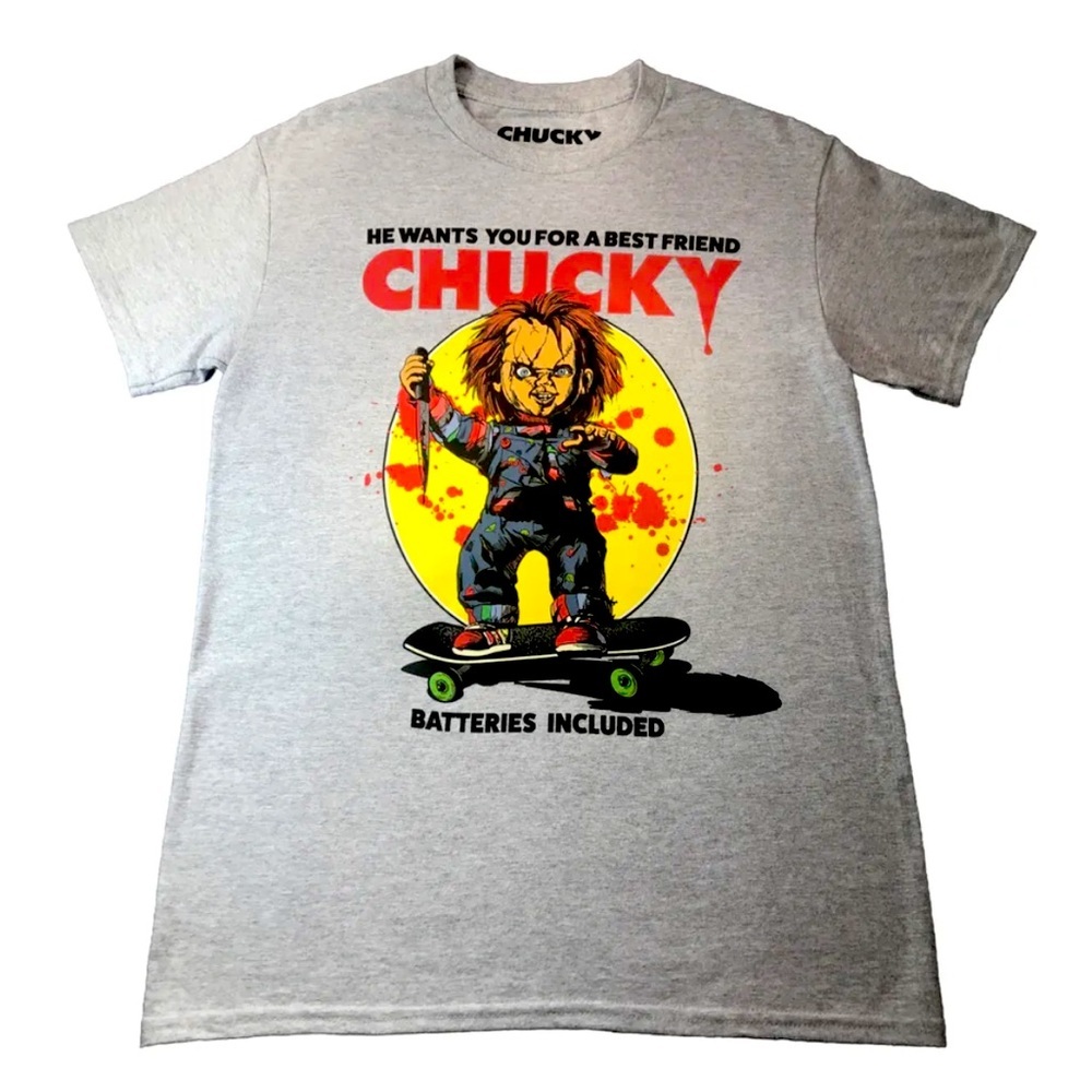 Chucky T Shirt Mens Small Gray Halloween Child’s Play NWOT